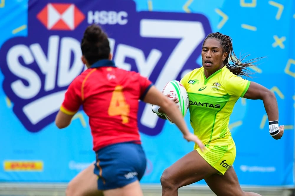 Ellia Green makes a break for Australia. Photo: RUGBY.com.au/Stuart Walmsley